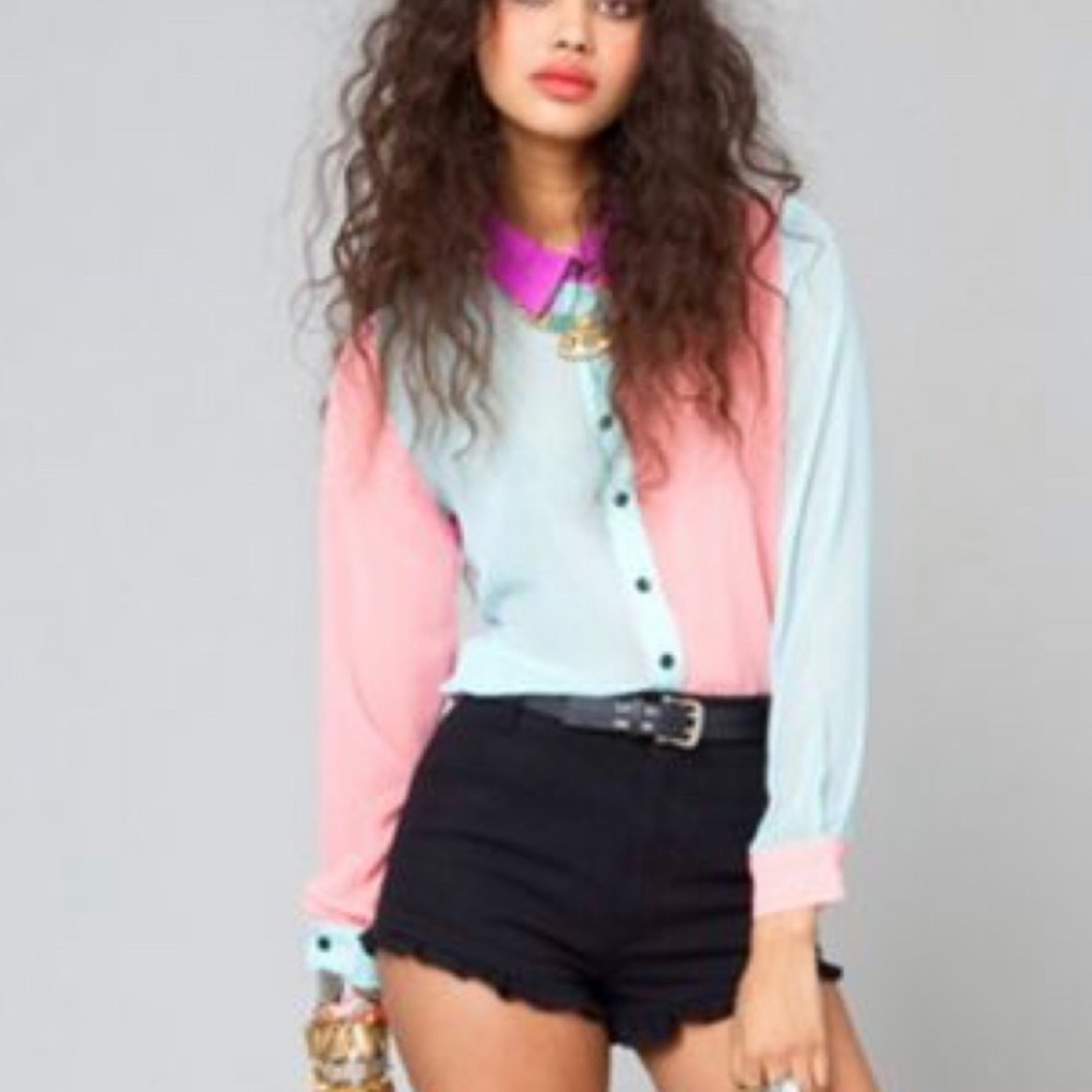 Nasty Gal Color Block Blouse